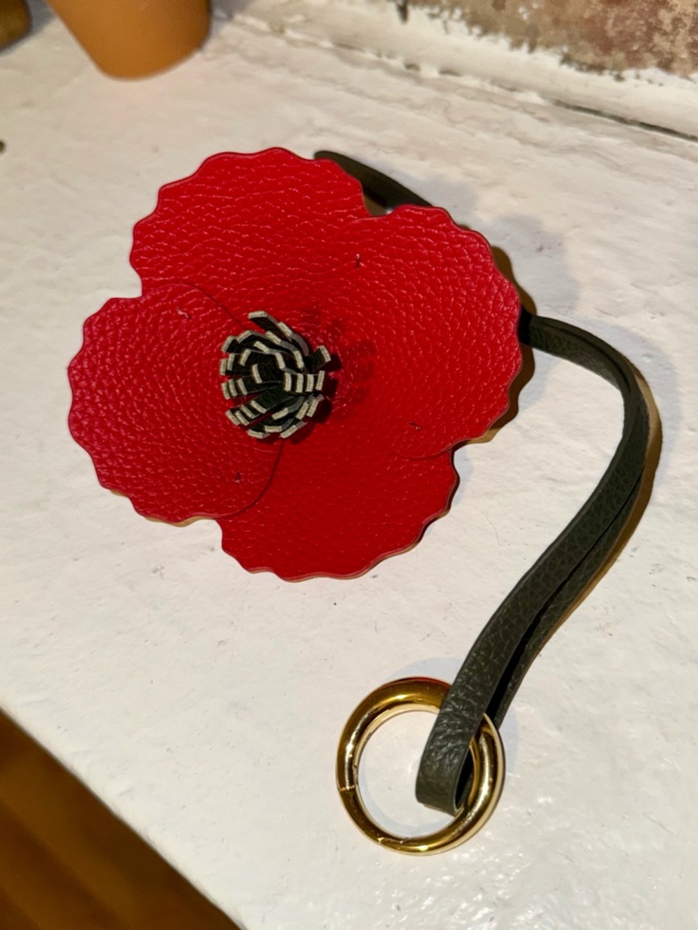 Cuyana Red Poppy Leather Bag Charm - Picture 3 of 6